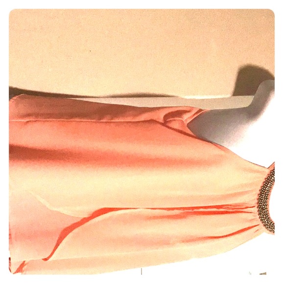 Peach sparkle neck top - Picture 1 of 1